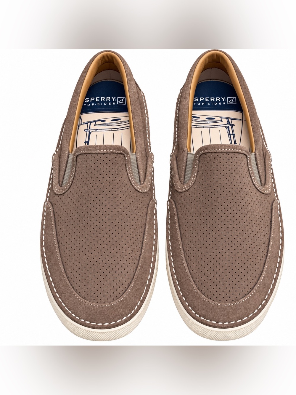 Sperry Top-Sider Men’s Suede Slip-On Loafers Brown Size 10